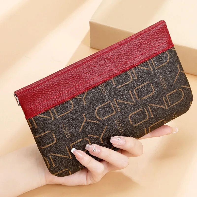 Women's Ultra-Thin Long Wallet - PVC Leather Slim Bifold Card Holder Organizer