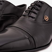 Load image into Gallery viewer, The Rockwell Handmade Black Leather Cap Toe Men Oxford Shoe