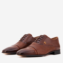 Load image into Gallery viewer, The Rockwell Handmade Tan Leather Cap Toe Oxford Men Shoe