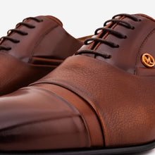 Load image into Gallery viewer, The Rockwell Handmade Tan Leather Cap Toe Oxford Men Shoe