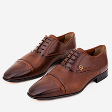 Load image into Gallery viewer, The Rockwell Handmade Tan Leather Cap Toe Oxford Men Shoe