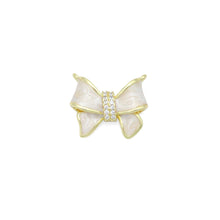 Load image into Gallery viewer, White Enamel Bow Charm Pendant, Sku#LK1206