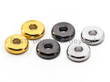 Load image into Gallery viewer, 20pcs Rondelle Donuts Space Bead, 6mm/8mm/10mm Brass based, 24K Gold Silver Gunmetal Plated, Smooth finish,High quality,  SKU#C53