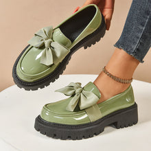 Load image into Gallery viewer, Women's Vintage Bow-Tie Loafer Shoes | Chunky Heel Slip-On