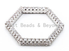 Load image into Gallery viewer, CZ Micro Pave Hexagon Pendant/Charm, Cubic Zirconia Pave Pendant, Fashion Jewelry Findings, 36x23mm, sku#C51