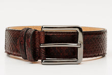 Load image into Gallery viewer, The Boss Burgundy python Sneak  Leather Leather Belt