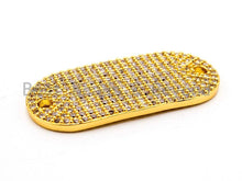 Load image into Gallery viewer, CZ Micro Pave 13x29mm Slab Oval Two Hole Bracelet Connector,SKU#382C