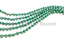 Load image into Gallery viewer, 60 EXTRA Long Hand Knotted Tear Green Color Crystal Necklace, Double Wrap Necklace, Green 2x4mm Rondelle Faceted Crystal Beads,SKU#D22