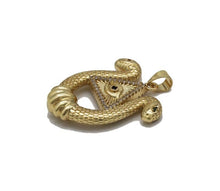 Load image into Gallery viewer, Gold CZ Snake With Triangle Evil Eye Charm, Sku#LK731