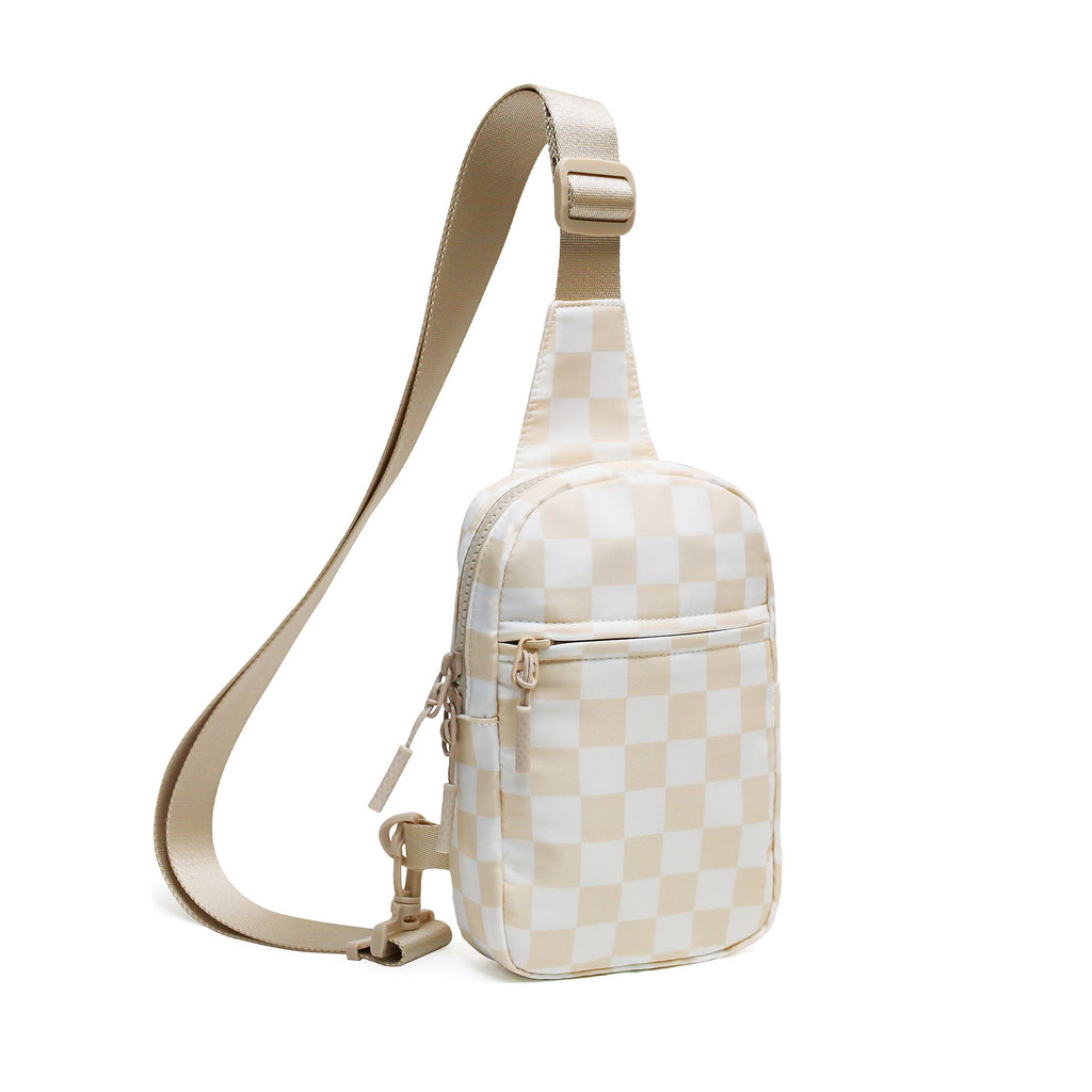 Waterproof Plaid Crossbody Bag - Lightweight Travel Sling Bag for Women & Men
