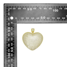 Load image into Gallery viewer, Gold Silver Clear CZ Large Puffy Heart Charm Pendant, Sku#LX663