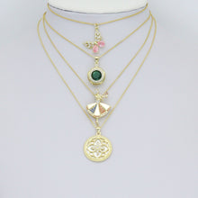 Load image into Gallery viewer, Colorful CZ Dance Girl Round Flower Butterfly Charm Pendant,Sku#LK1256