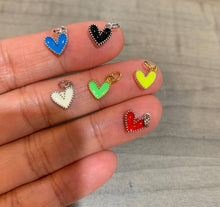Load image into Gallery viewer, Gold Silver Cute Enamel heart charm, SKU#Z410
