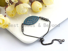 Load image into Gallery viewer, New Style Sliding adjustable Half finished bracelet,Box chain with CZ Stud, rubber stopper beads, link findings, sku# Z628