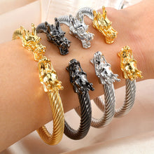 Load image into Gallery viewer, Double Dragon Copper Bracelet – Rock &amp; Hip-Hop Style, Unisex