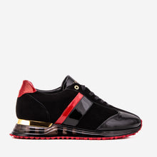 Load image into Gallery viewer, The Inferno Black &amp; Red Leather Men Sneaker