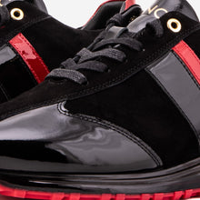 Load image into Gallery viewer, The Inferno Black &amp; Red Leather Men Sneaker