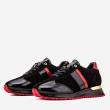 Load image into Gallery viewer, The Inferno Black &amp; Red Leather Men Sneaker