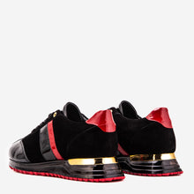 Load image into Gallery viewer, The Inferno Black &amp; Red Leather Men Sneaker