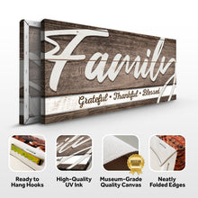 Load image into Gallery viewer, Grateful Thankful Blessed Family Sign III