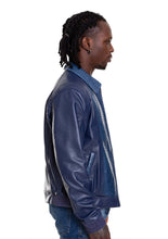 Load image into Gallery viewer, The Lopera Pythn Navy Blue Leather Men Jacket