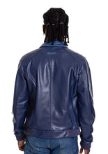 Load image into Gallery viewer, The Lopera Pythn Navy Blue Leather Men Jacket