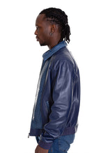 Load image into Gallery viewer, The Lopera Pythn Navy Blue Leather Men Jacket