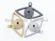 Load image into Gallery viewer, CZ Micro Pave Evil Eye Pendant/Charm, Cubic Zirconia Pendant, Protection Eye Pendant, 39x24mm, sku#BY033/F129