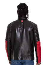 Load image into Gallery viewer, The Martos Black &amp; Red Leather Men Jacket