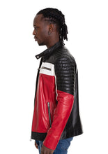 Load image into Gallery viewer, The Martos Black &amp; Red Leather Men Jacket