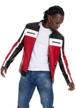 Load image into Gallery viewer, The Martos Black &amp; Red Leather Men Jacket