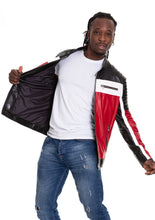 Load image into Gallery viewer, The Martos Black &amp; Red Leather Men Jacket