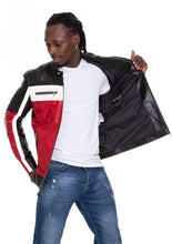 Load image into Gallery viewer, The Martos Black &amp; Red Leather Men Jacket