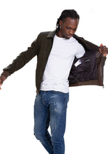 Load image into Gallery viewer, The Albendin Green Leather Men  Jacket