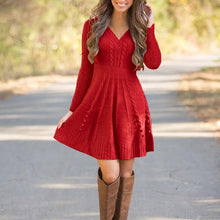 Load image into Gallery viewer, Autumn Winter Sweater Women Loose Knitted Sweater Dress
