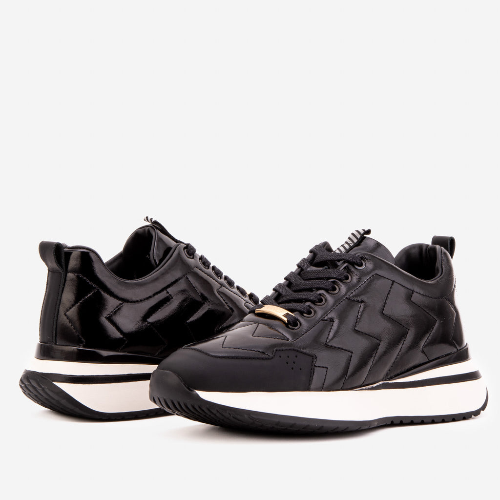 The Veneto Black Leather Men Sneaker
