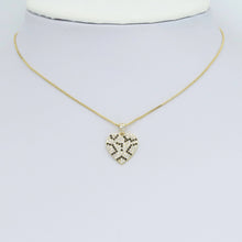 Load image into Gallery viewer, Gold Silver Black Print Heart Charm Pendant, Sku#A394
