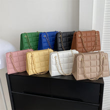 Load image into Gallery viewer, Plaid Bag Womens Small Diamond-Pattern Embroidered Grid Shoulder Bag