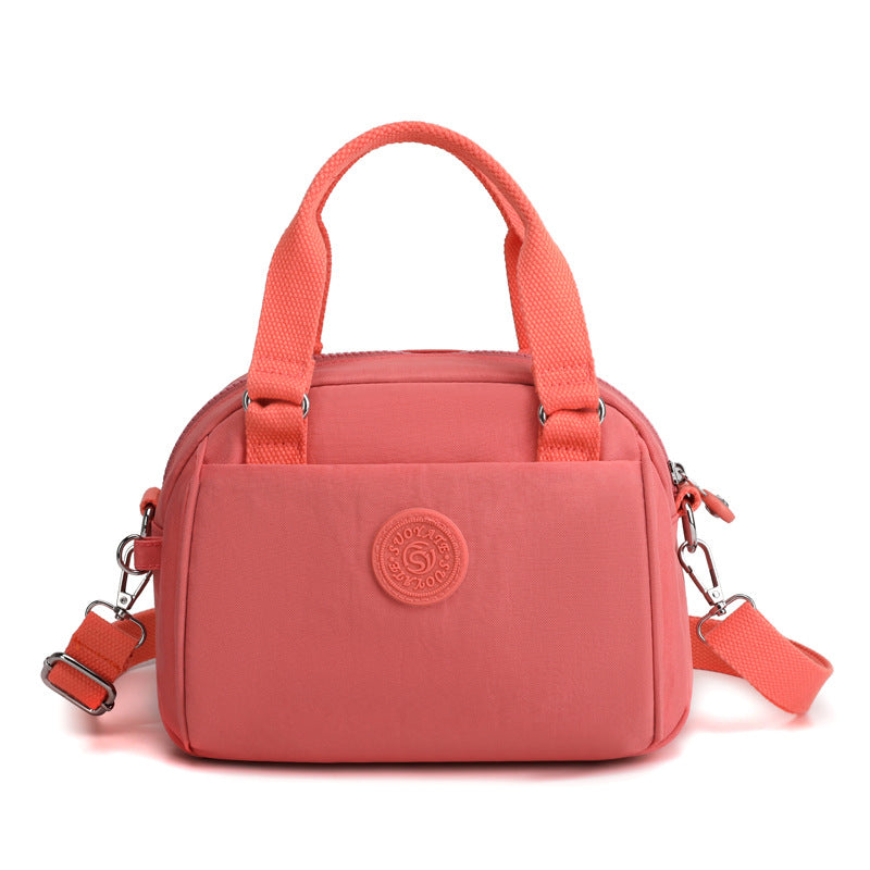 Multi-Layered Compact Portable Nylon Shoulder Crossbody Bag