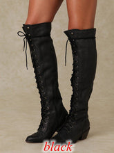Load image into Gallery viewer, Women's Over-the-Knee Boots – PU Leather Round-Toe High-Shaft Boots with Side Zipper