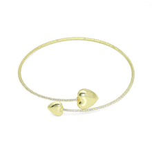 Load image into Gallery viewer, Gold CZ Tennis Chain Heart End Adjustable Necklace, Sku#A455