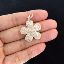 Load image into Gallery viewer, 25mm CZ Micro Pave Daisy Flower Pendant/Charm, Cubic Zirconi