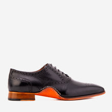 Load image into Gallery viewer, The Draco Handmade Black Semi Brogue Oxford Men Shoe