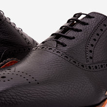 Load image into Gallery viewer, The Draco Handmade Black Semi Brogue Oxford Men Shoe