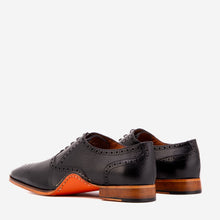 Load image into Gallery viewer, The Draco Handmade Black Semi Brogue Oxford Men Shoe