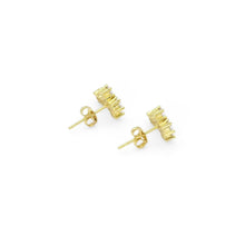 Load image into Gallery viewer, Gold CZ Cross Shape Stud Earrings, Sku#B365
