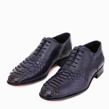 Load image into Gallery viewer, The Varenne Navy Pythn Leather Oxford Men Shoe