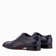 Load image into Gallery viewer, The Varenne Navy Pythn Leather Oxford Men Shoe