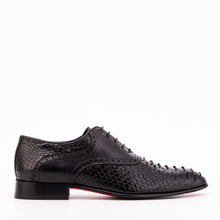 Load image into Gallery viewer, The Varenne Black Pythn Leather Oxford Men Shoe