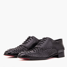Load image into Gallery viewer, The Varenne Black Pythn Leather Oxford Men Shoe